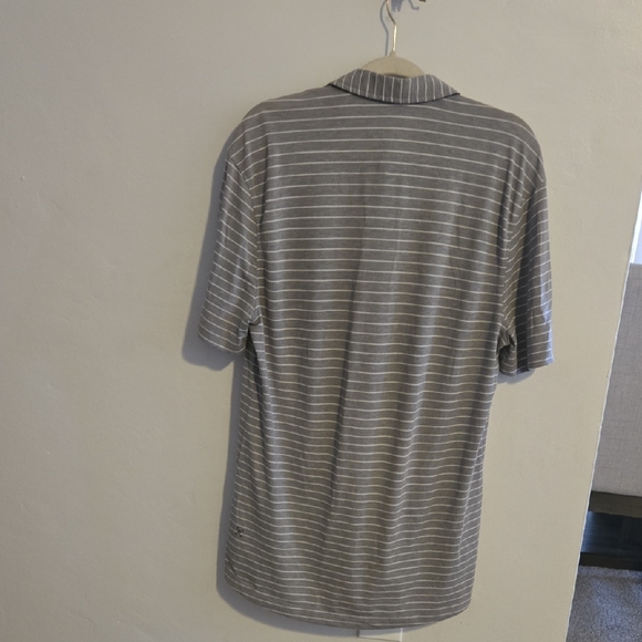Lululemon‎ Gray Striped Men's Polo Shirt Size Large - Picture 3 of 4